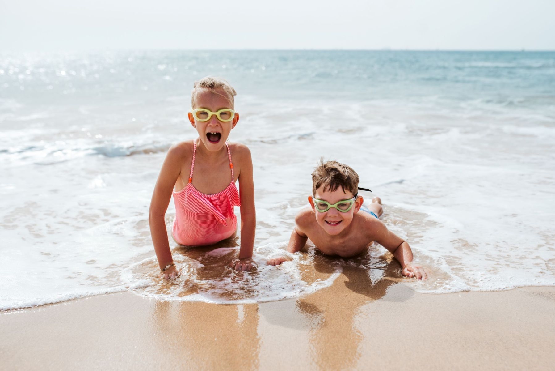 kids on beach in Destin, FL